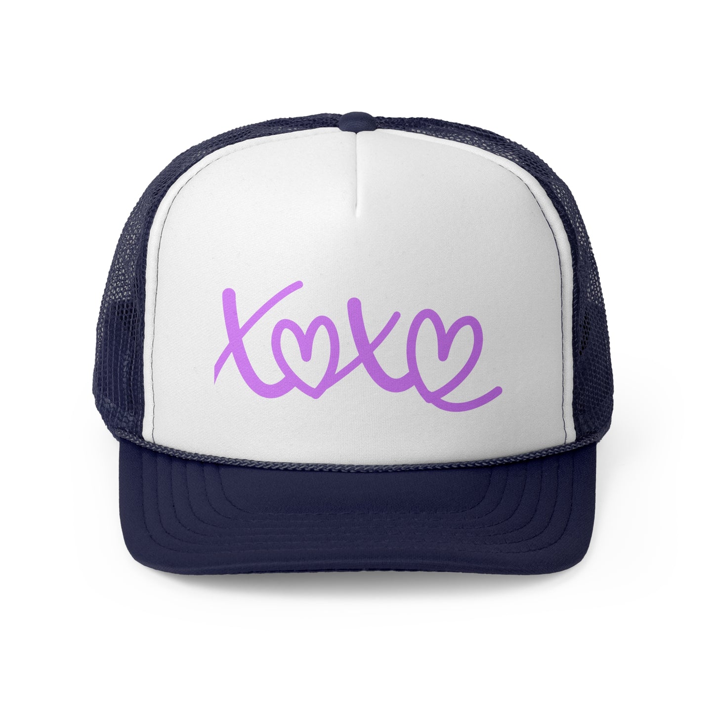 Cute XOXO Trucker Cap, Casual Hat, Gift for Her, Summer Accessory, Outdoor Event Hat, Trendy Headwear