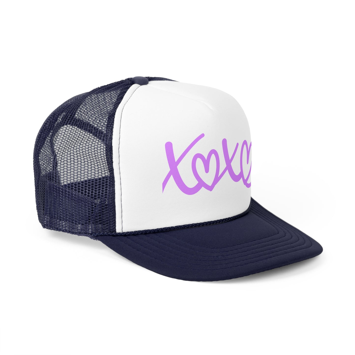 Cute XOXO Trucker Cap, Casual Hat, Gift for Her, Summer Accessory, Outdoor Event Hat, Trendy Headwear