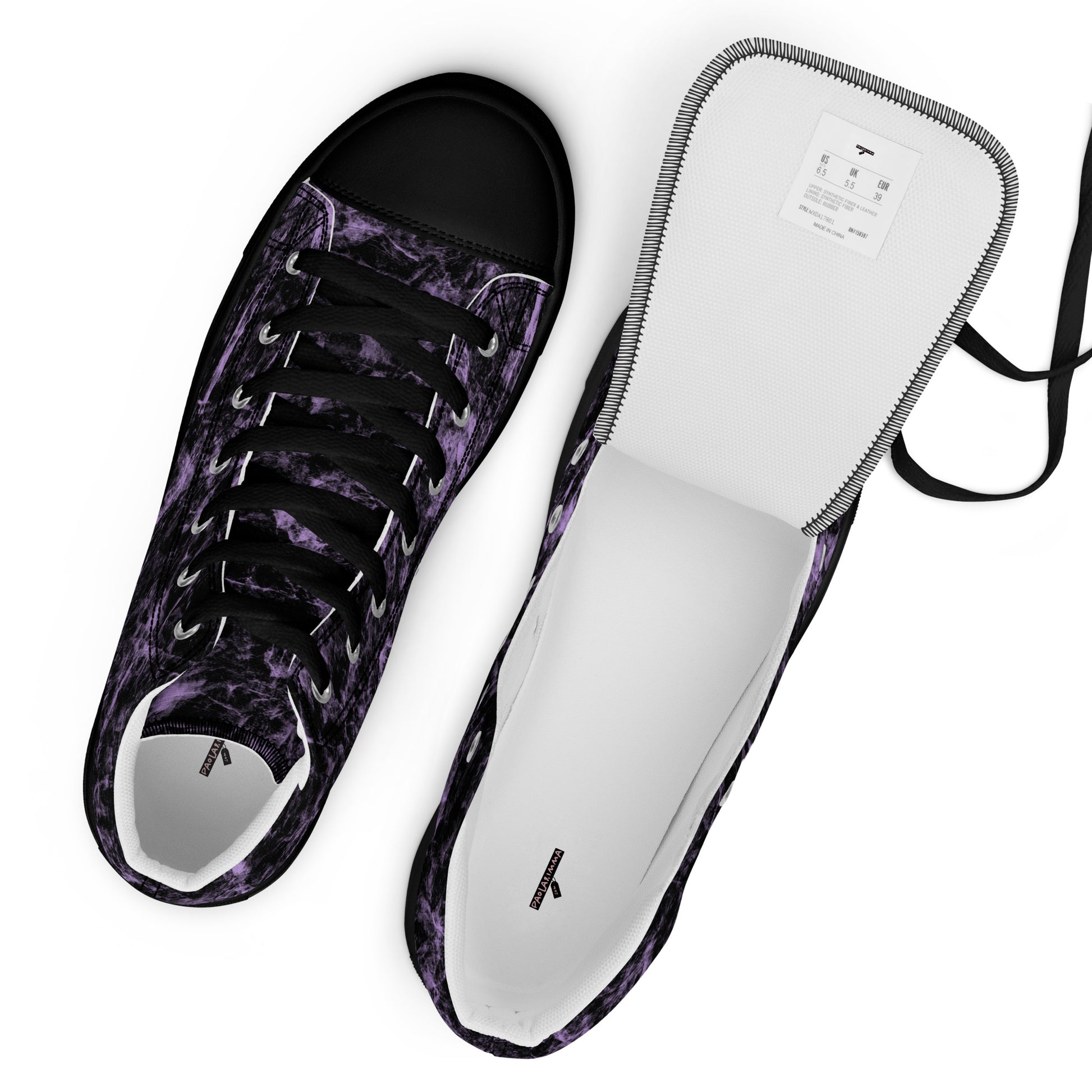 Sneakers alte in tela da donna con tomaia resistente